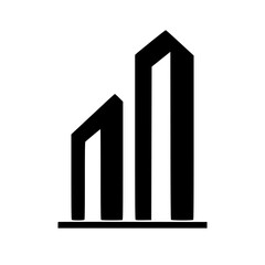 Minimalist Black & White Skyscrapers Logo: Modern Real Estate Icon