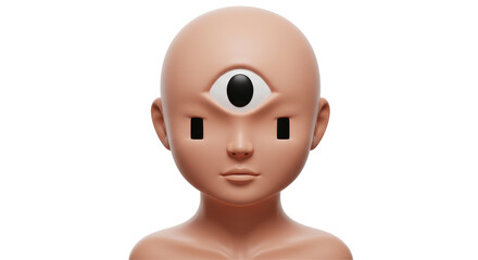 Isolated Three eyed person