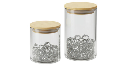 Isolated Diamonds in Glass Jars