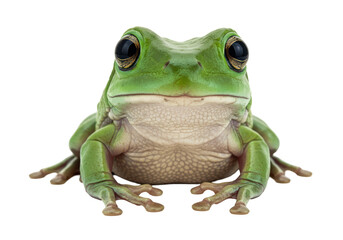 Obraz premium Isolated Green Tree Frog Wide-Eyed Amphibian