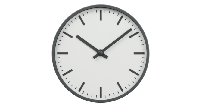 Isolated Analog Clock with White Face