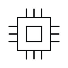 CPU icon with sleek, modern design. Ideal for technology, computing, hardware, and digital systems. High-quality vector, fully scalable and easy to customize for any tech project.