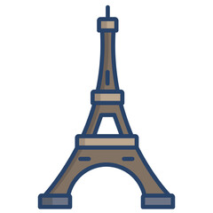 Linear color Eiffel Tower icon