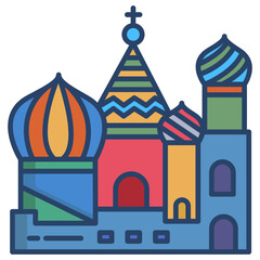 Linear color church icon