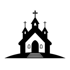 Silhouette Church Illustration - Vector Graphics for Faith, Religion