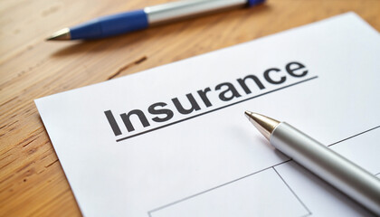 Obraz premium Insurance renewal notice on wooden desk under soft light, financial planning