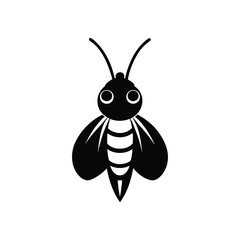 Black and white moth head with large antennae.eps