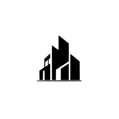 Abstract Modern Architecture Logo in Black and White