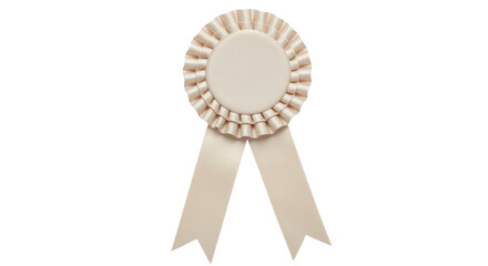 Isolated Beige Rosette Ribbon