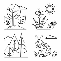 set of vector christmas trees