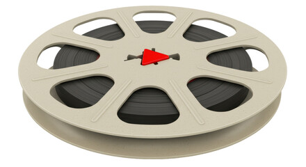 Isolated Vintage Film Reel