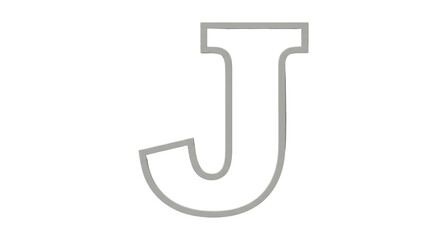 Isolated Letter J Outline