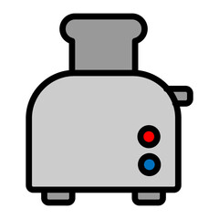 Toaster Vector Filled Icon Design