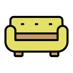 Couch Vector Filled Icon Design