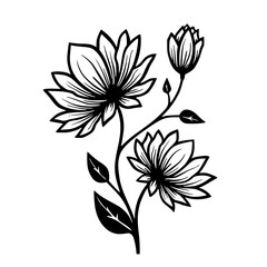 Black & White Floral Illustration, Minimalist, Elegant Design