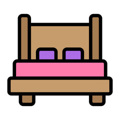 Bed Vector Filled Icon Design