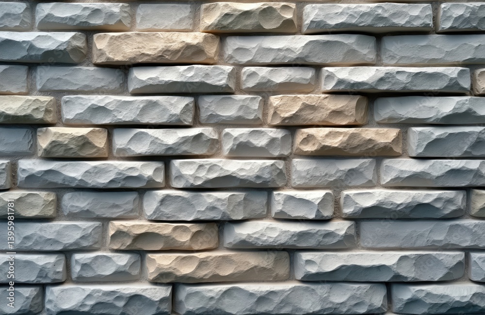 Poster stone wall texture background. grey stone siding with different sized stones. natural rock construct