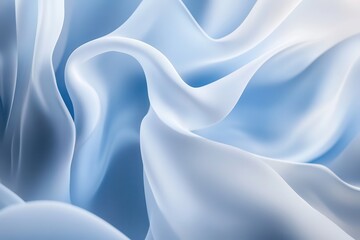 Obraz premium Abstract flowing fabric in shades of blue and isolated on white background