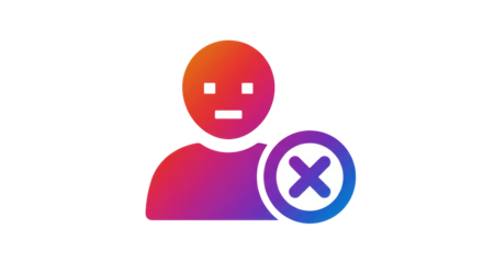 Isolated User Icon with Delete Symbol