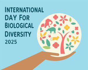 International Day for Biological Diversity 2025: Hand Holding Diverse Ecosystem.