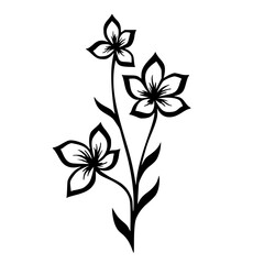 Elegant Black & White Floral Silhouette Illustration