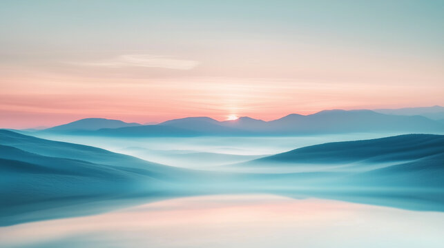 Fototapeta Landscape-oriented abstract background with soft pastel gradients