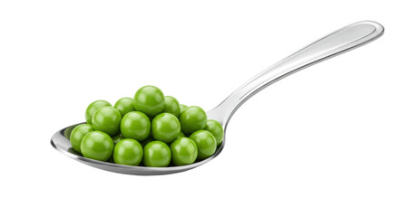 Isolated Spoonful of Green Peas