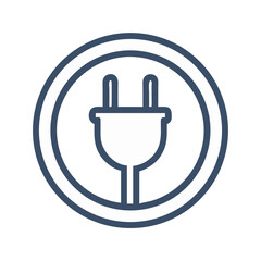 Electric Plug Inside Circular Shape Icon Design