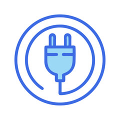Obraz premium Electric Plug Inside Circular Shape Icon Design