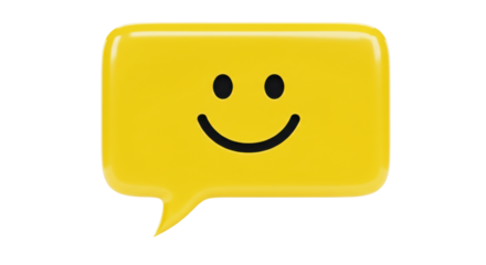 Isolated Speech Bubble with Smiley Face