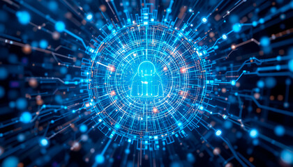 Obraz premium creative digital technologies, AI, blockchain