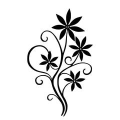 Elegant Black & White Floral Silhouette Design