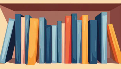 Fototapeta premium Modern bookshelf with abstract books, minimalistic design concept