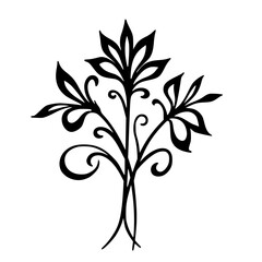 Obraz premium Elegant Black & White Floral Flourish Vector Design