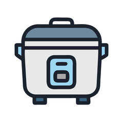 Electric Rice Cooker Kitchen Appliance Icon Design