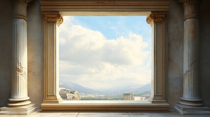 Fototapeta premium a window from antiquity in landscape format