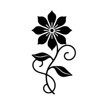 recommend clip art: Elegant Black & White Floral Vector: Clematis Illustration, Minimalist Design