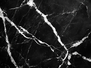 Elegant Black Marble: A close-up perspective showcases the sophisticated beauty of a polished black marble surface, the striking white veins artfully woven throughout, creating a timeless aesthetic