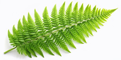 Lush Green Fern Leaf Isolated on White Background - Perfect for Nature Designs
