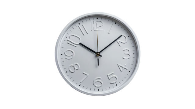 wall clock isolated on transparent