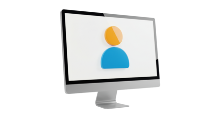 Isolated Person Icon on Computer Screen