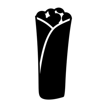 recommend clip art: A Delicious Burrito Illustration Simple Black and White Icon Graphic Design