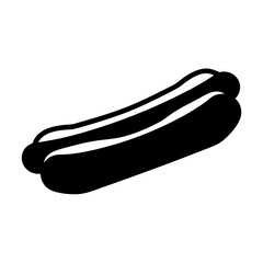 Simple Black and White Hot Dog Icon Graphic Illustration