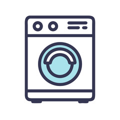 Electronic Washer Representing Household Cleaning Appliance Icon Design
