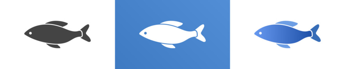 Fish icons. Sign animal fish on white background. Pisces. Simple fish icons in vector design style