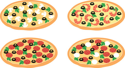 Pizza logo. Isolated pizza on white background