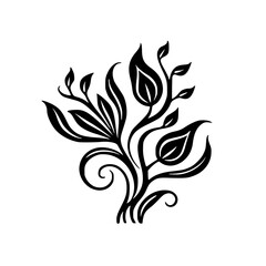 Elegant Black and White Floral Vector Design