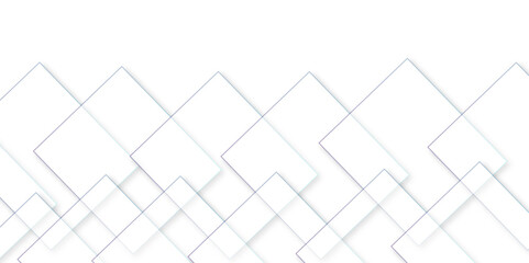 Vector white and gray overlap triangle geometric technology pattern. minimal rectangle arranged white lines transparent web square background layers. overlap web presentation