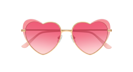 Isolated Heart-Shaped Sunglasses