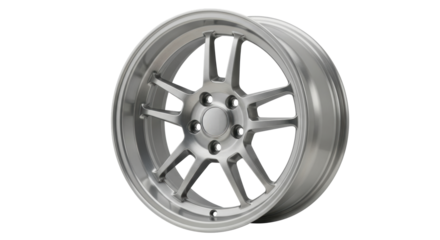 Isolated Silver Car Rim